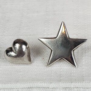 Unique Star & Heart Silver 925 Earrings